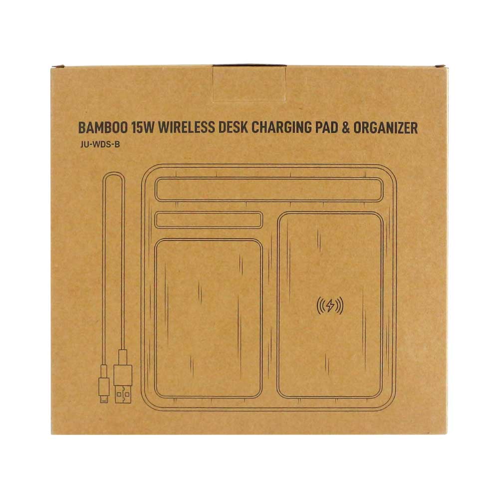 Bamboo 15W Wireless Desk Fast Charging Pad & Organizer - Image 5