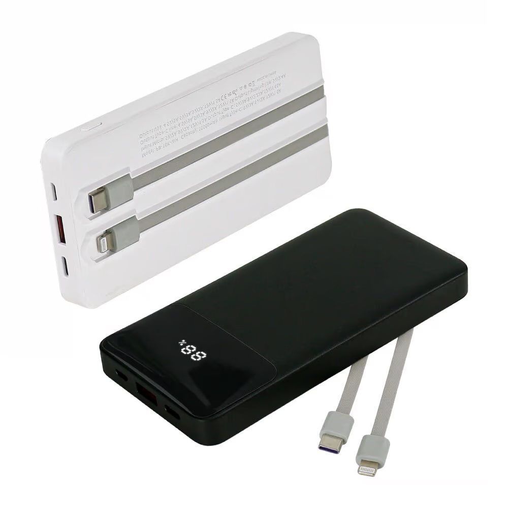 Powerbank with LED Screen 10,000 mAh and Built-in Cables - Image 4