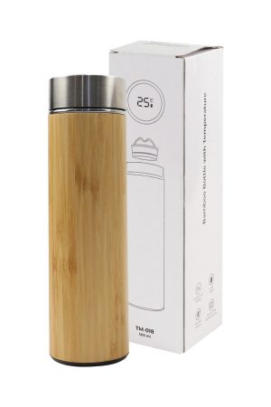 Bamboo Flask with Temperature Display