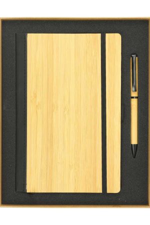 Bamboo Journal Set with A5 Size Notebook and Pen