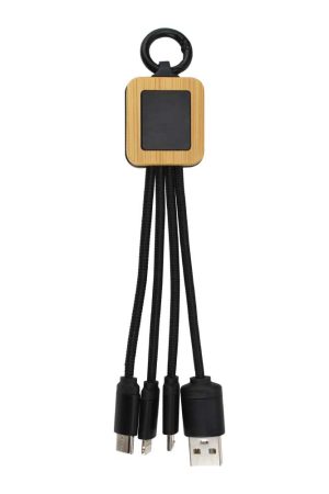 Bamboo Light Up Logo Multi-Charging Cables Type C