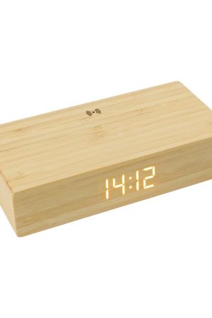 Bamboo Clock with 5W Wireless Charging Function