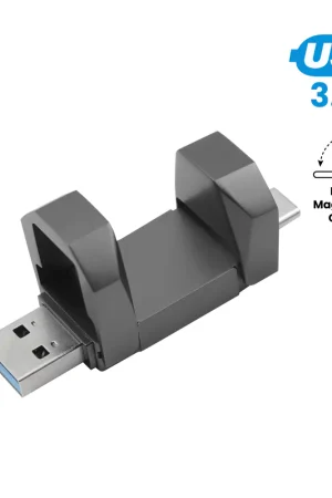 OTG USB Flip in Gun Metal 32GB V. 3.0 Type C Flip Magnetic Cap