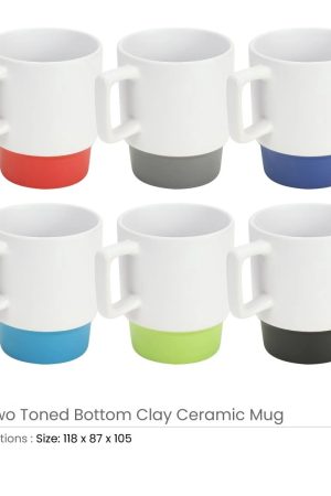 Ceramic Mugs with Bottom Clay in 12 Oz, Matte Finish