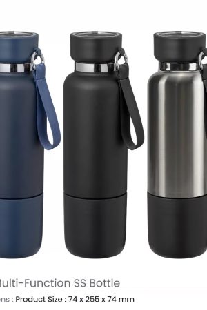 Multi-function SS Bottles, Double Wall, Base Cup, Lanyard, 500ml