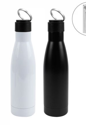 Double Wall SS Bottles Twist-off Lid SS Foldable Handle 500ml