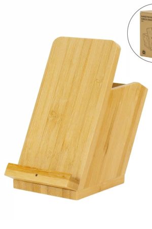 Bamboo Pen Holder with 15W Fast Wireless Charger