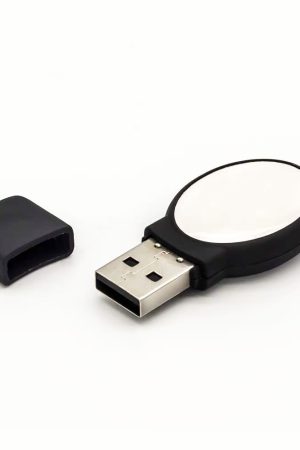 Oval Black Rubberized USB