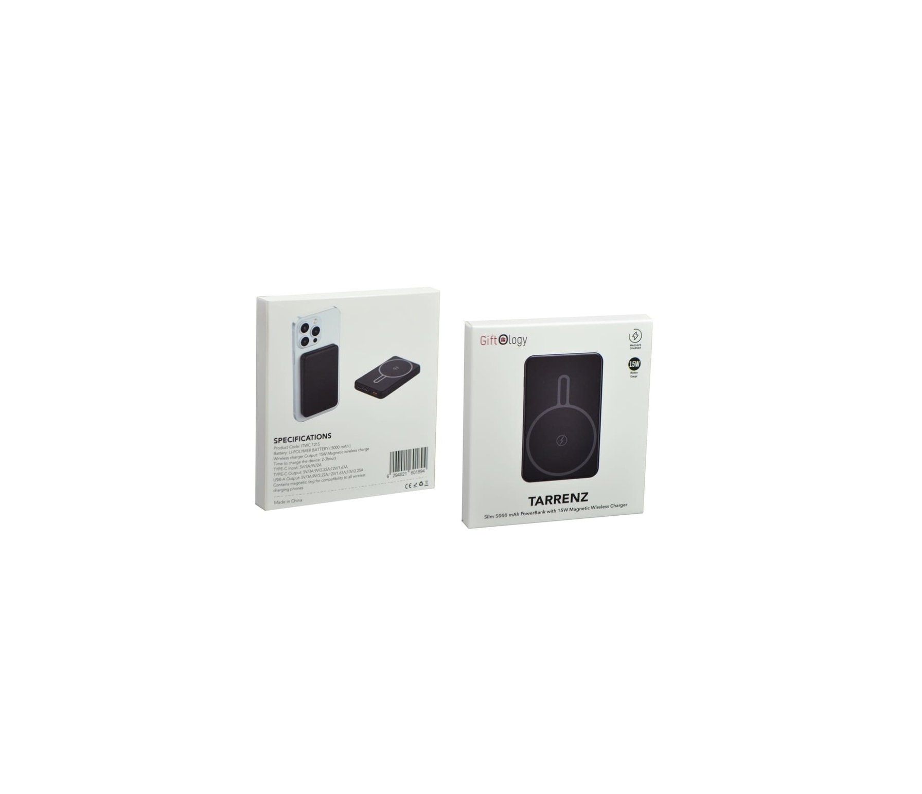 TARRENZ - Giftology 5000 mAh Magnetic Wireless Powerbank - Black - Image 5