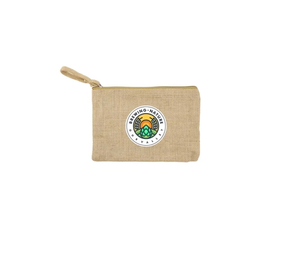 Natural Jute Zipper Pouch for Organizing Storage - Image 2