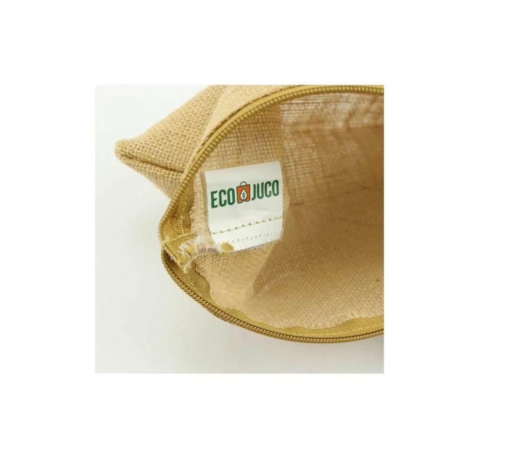 Natural Jute Zipper Pouch for Organizing Storage - Image 3