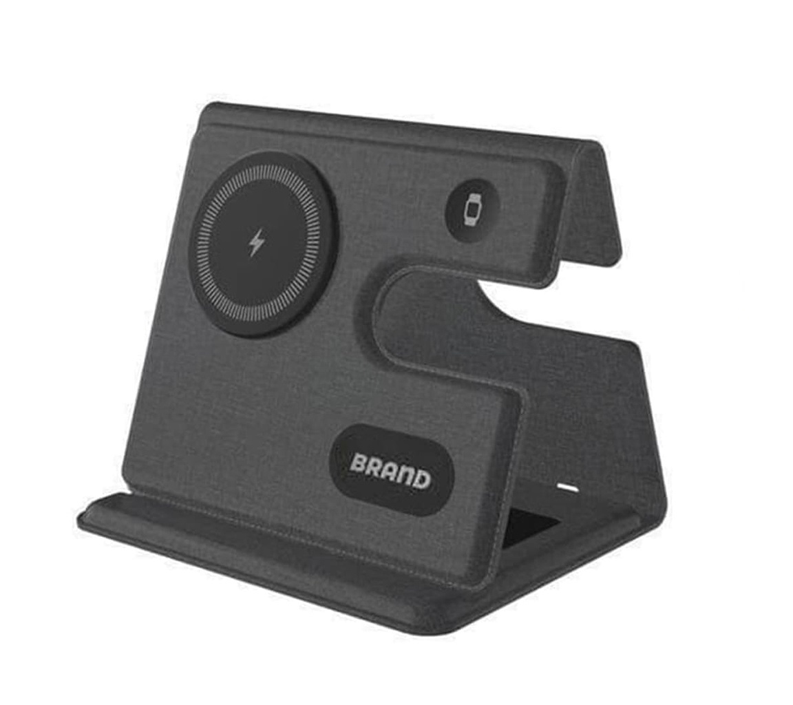 PLANA - CHANGE ZERO Recycled 3-in-1 Wireless Charger Station - Black - Image 2