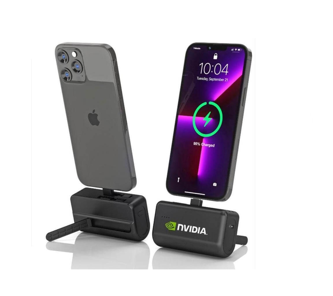 CAPSULE - @memorii® 4500mAh Mini Powerbank with Inbuilt Cable and Phone Stand - Image 3
