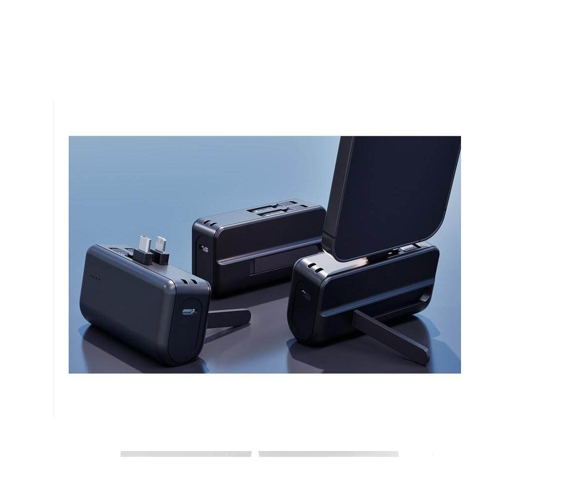 CAPSULE - @memorii® 4500mAh Mini Powerbank with Inbuilt Cable and Phone Stand - Image 4