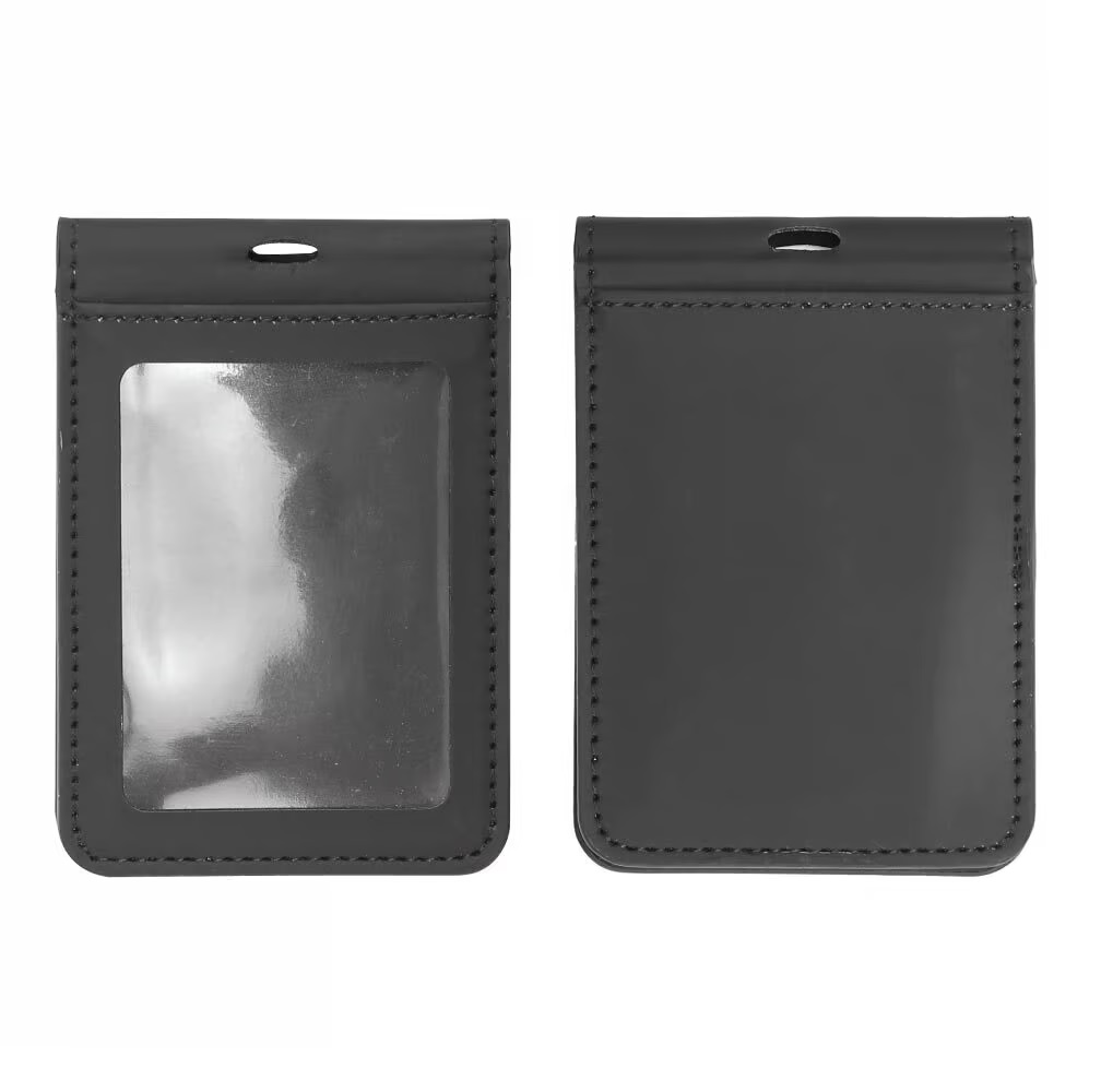 PU Leather Foldable ID Card Holder with Lace & Hook - Image 4