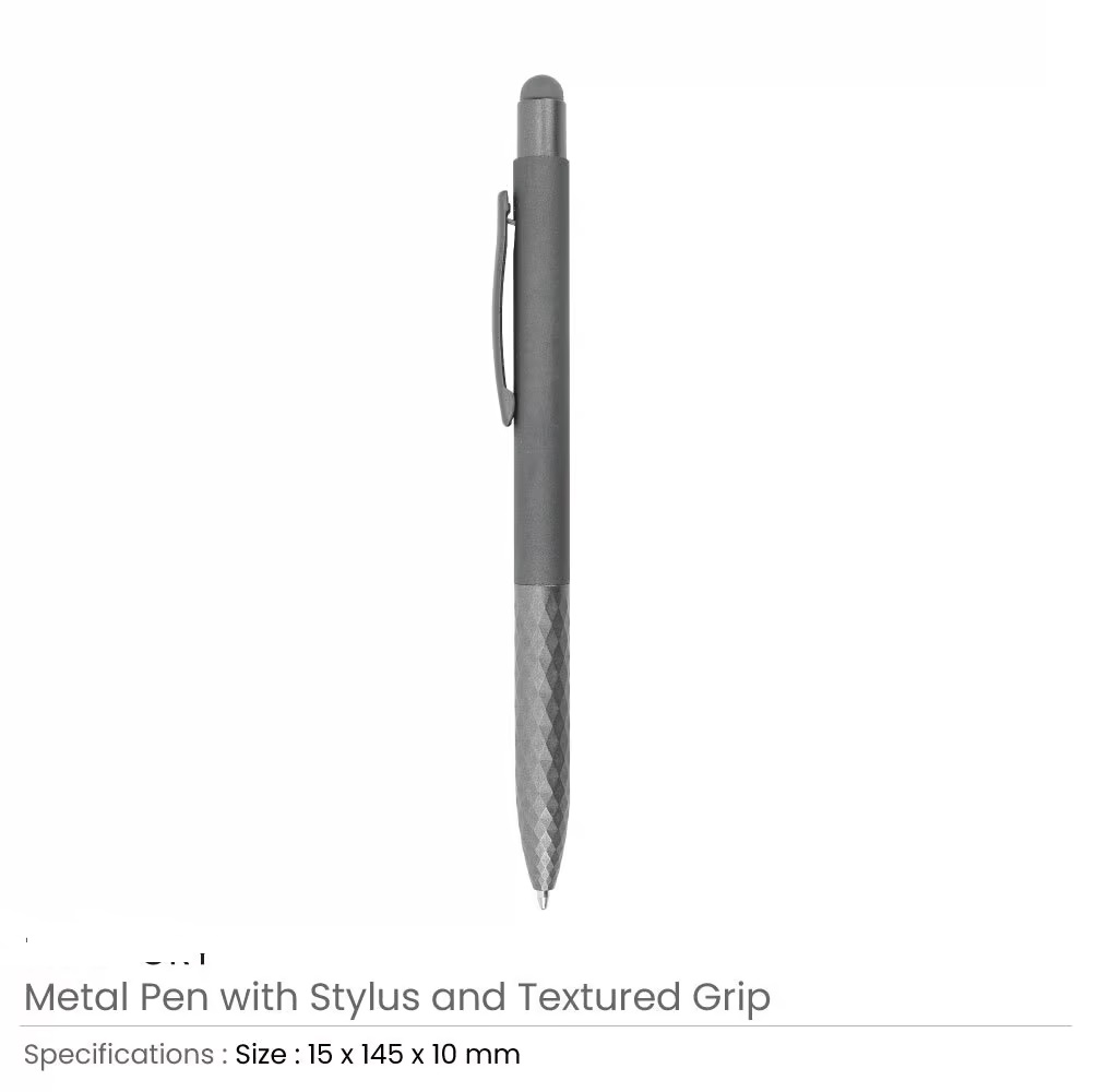 Stylus Metal Pens with Textured Grip - Image 4