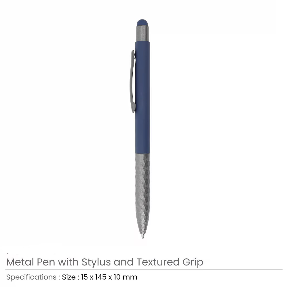 Stylus Metal Pens with Textured Grip - Image 5