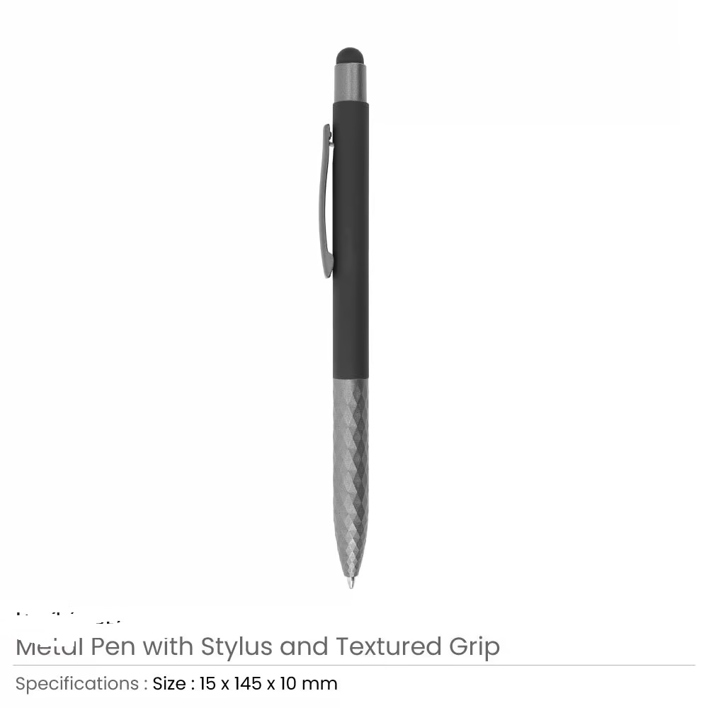 Stylus Metal Pens with Textured Grip - Image 6