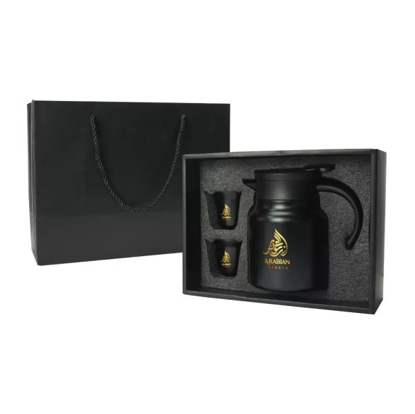 New Arabic Tea & Coffee Pot with Cups Set 1000 ml - Image 2