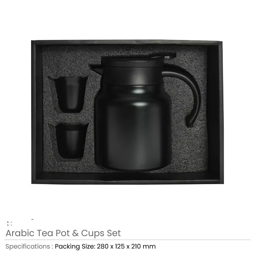 New Arabic Tea & Coffee Pot with Cups Set 1000 ml - Image 3