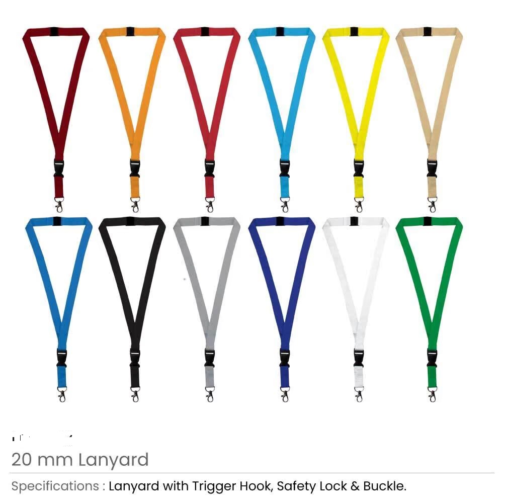 Lanyards with Hook, Safety Lock, and Buckle, 20 mm - Image 16
