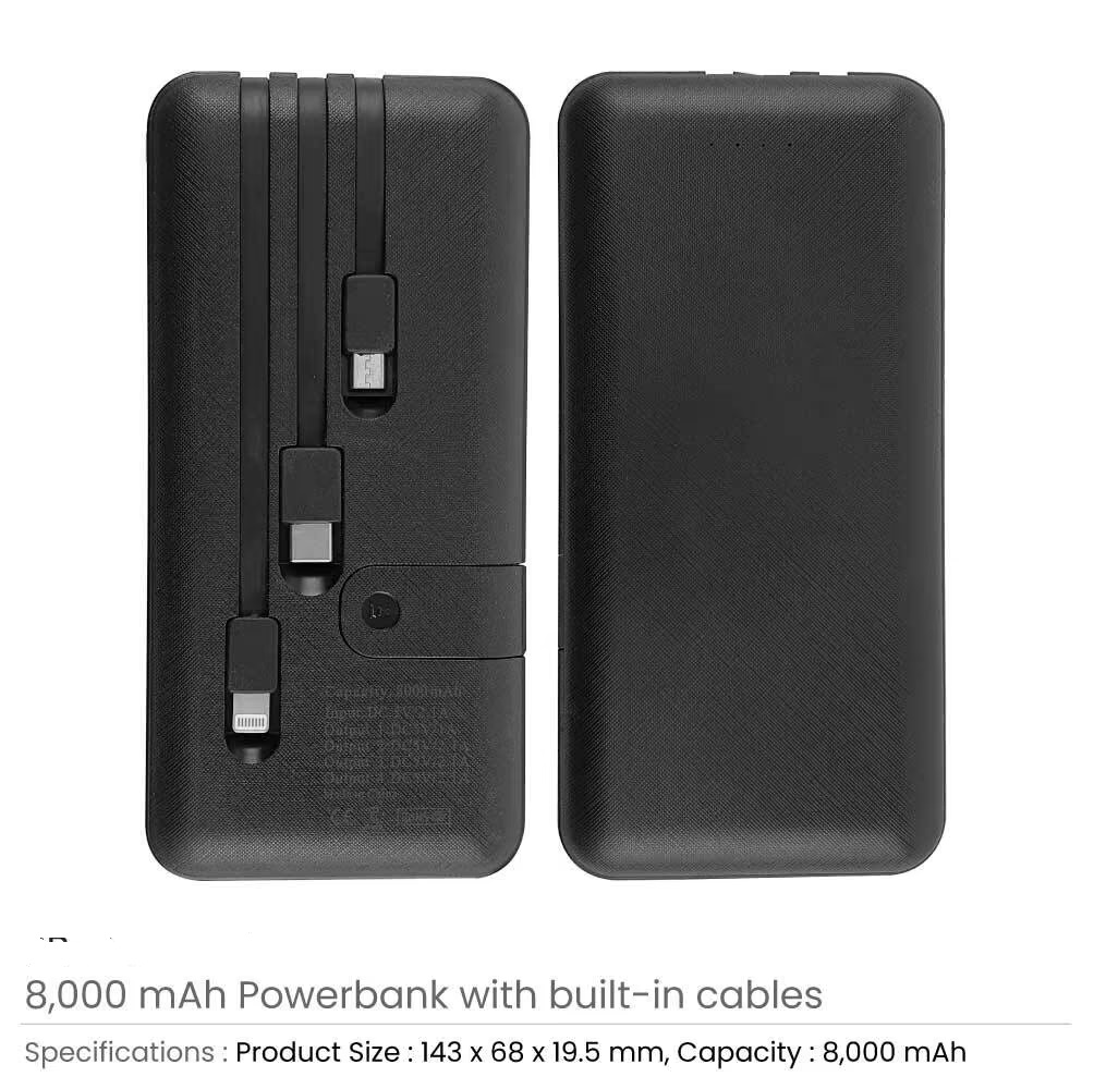Powerbank with Inbuilt Cables in 8000 mAh - Image 3