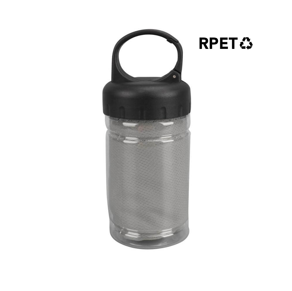 RPET Microfiber Cooling Towel in Carry Bottle