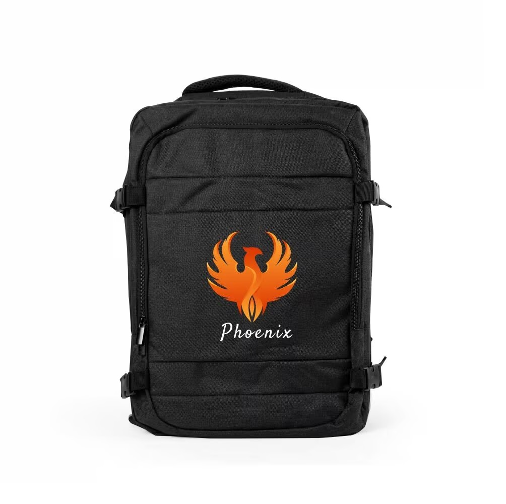 Travel Backpacks in Black Polyester Material - Image 2
