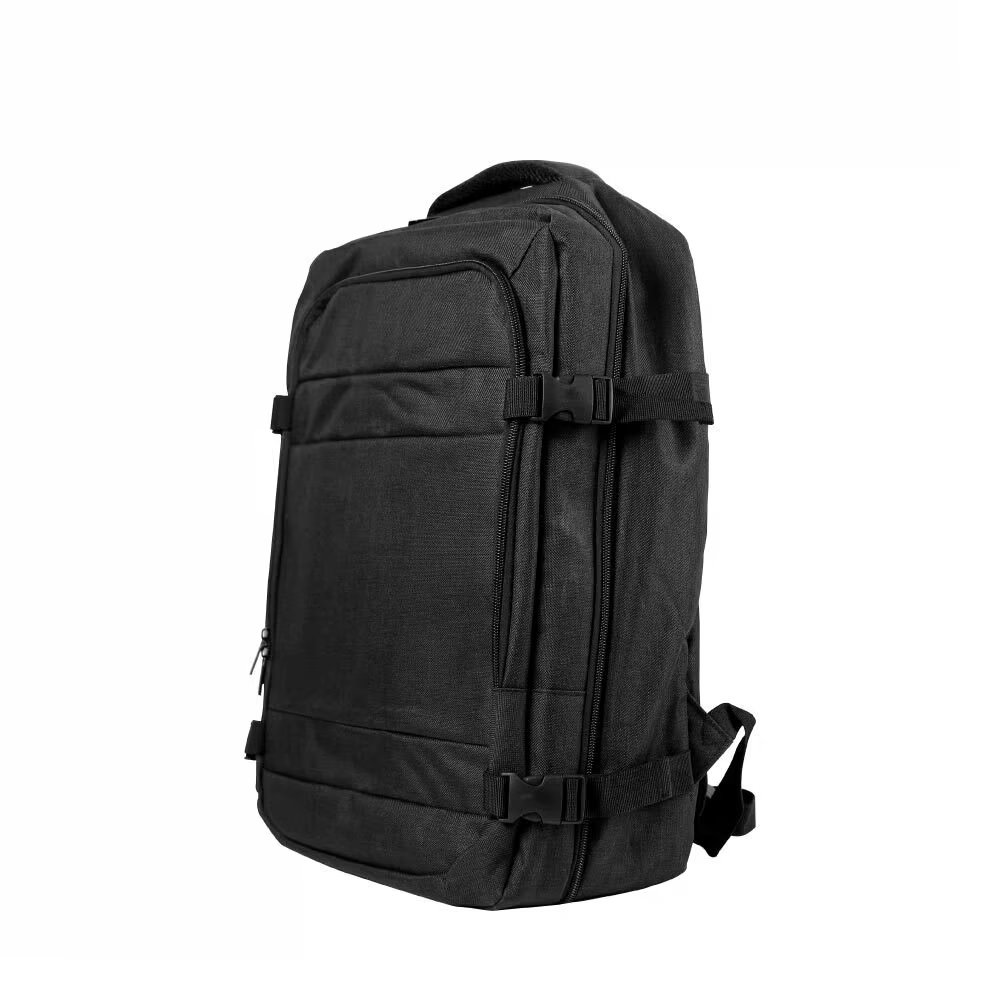 Travel Backpacks in Black Polyester Material