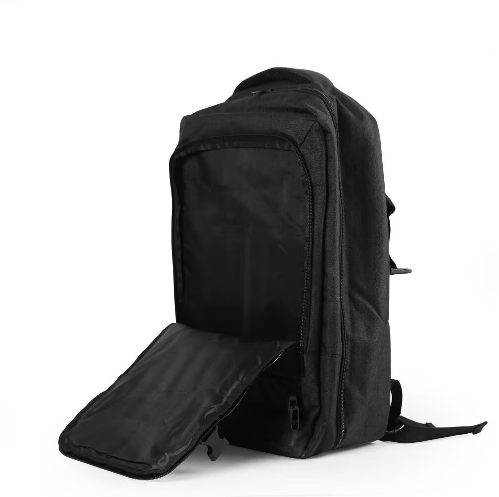Travel Backpacks in Black Polyester Material - Image 4