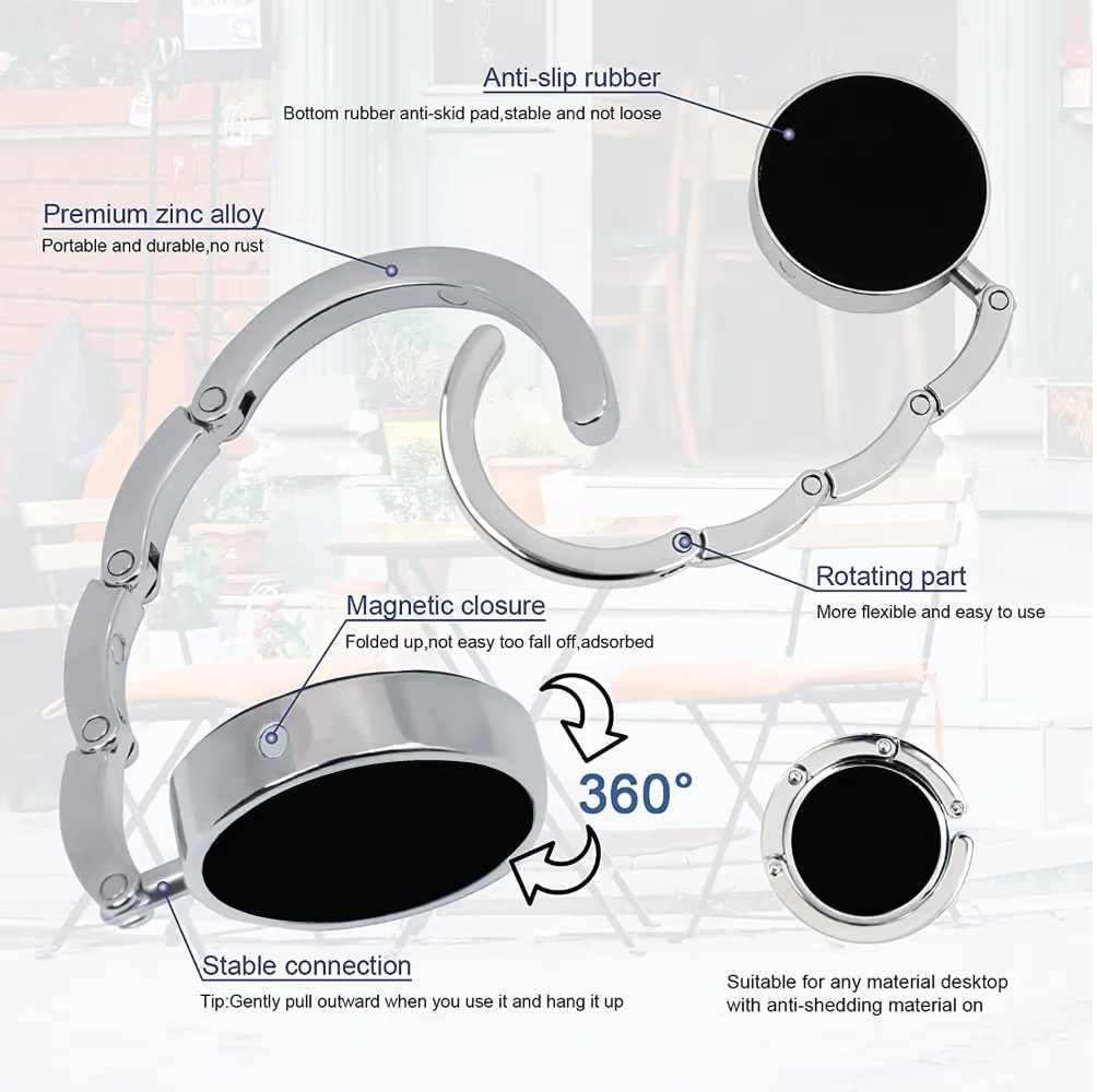 Foldable Metal Bag Holders and Hooks - Image 4