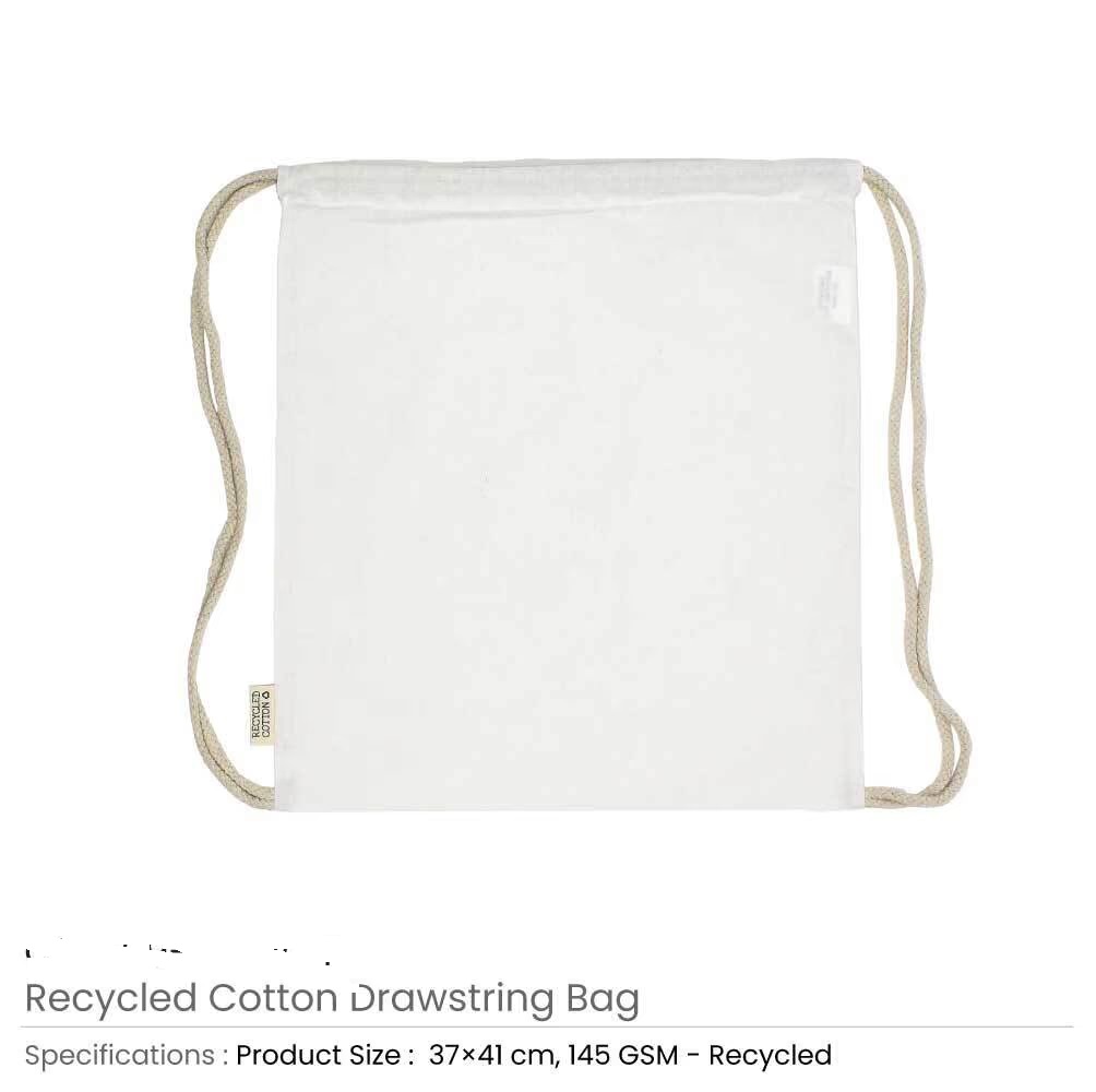 Recycled Cotton Drawstring Bags, 145gsm - Image 9
