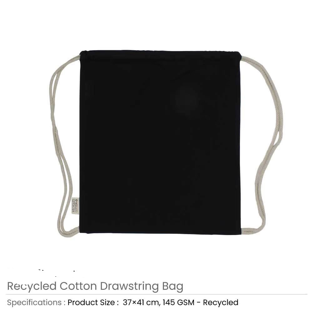 Recycled Cotton Drawstring Bags, 145gsm - Image 8