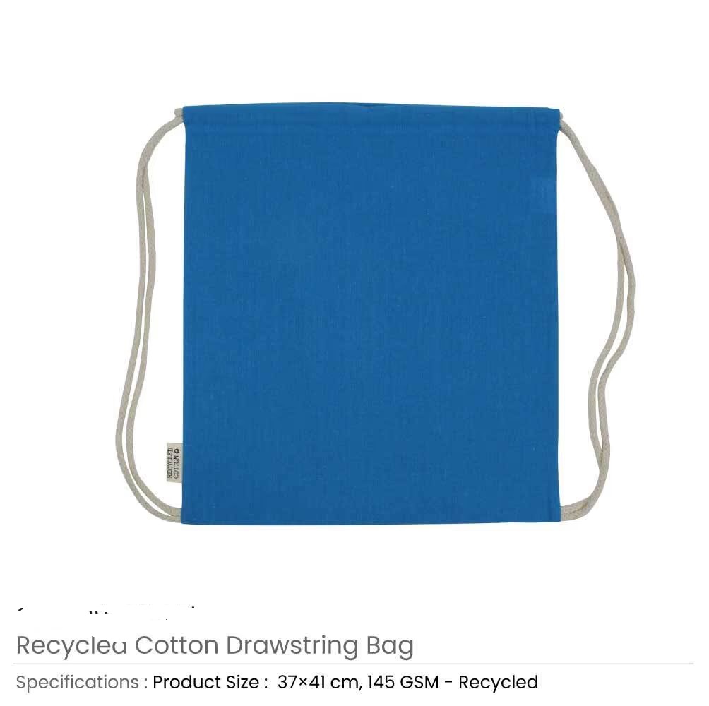 Recycled Cotton Drawstring Bags, 145gsm - Image 4