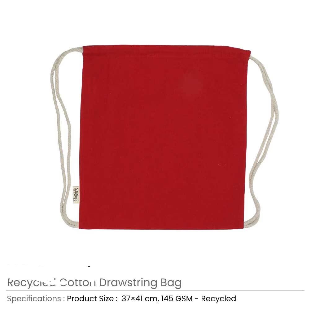 Recycled Cotton Drawstring Bags, 145gsm - Image 2