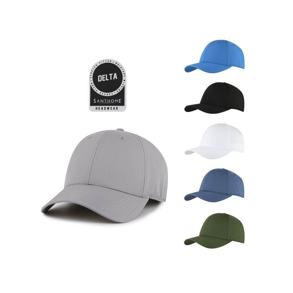 DELTA - Santhome DryNCool Performance Stretch-Fitted Cap - Marine Blue - Image 2