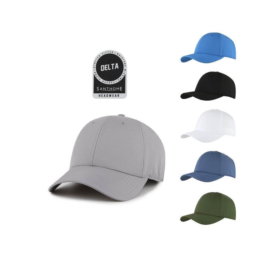 DELTA - Santhome DryNCool Performance Stretch-Fitted Cap - Black - Image 2