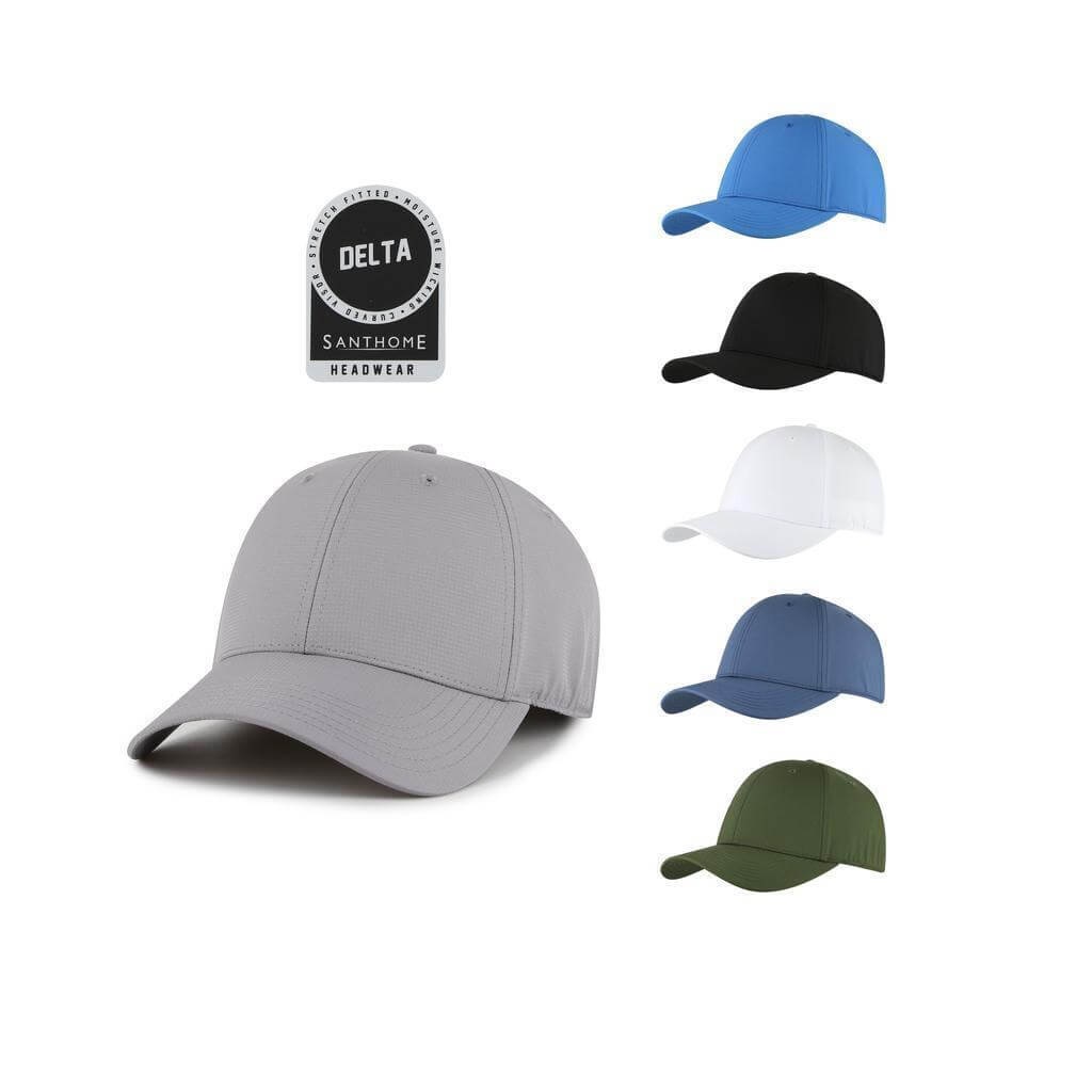 DELTA - Santhome DryNCool Performance Stretch-Fitted Cap - White - Image 2