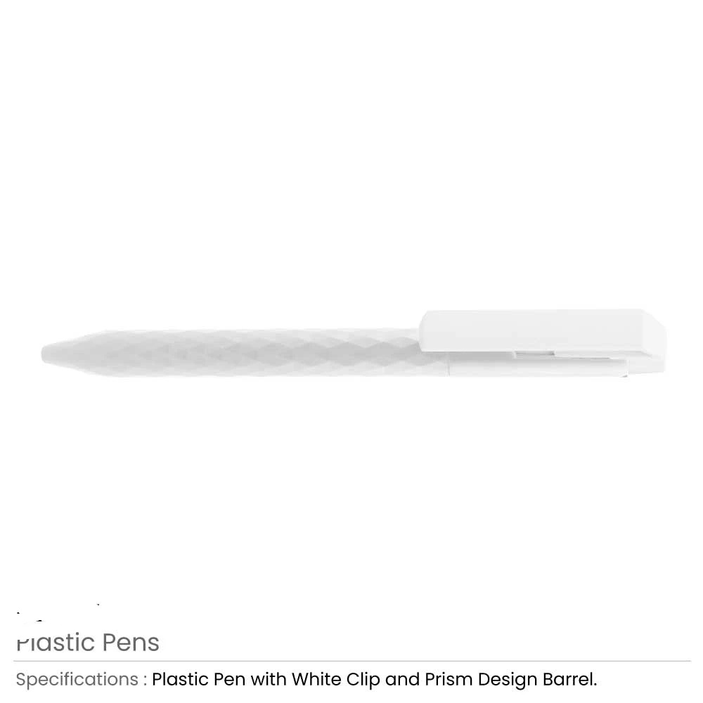 Prism Design Plastic Pens - Image 3