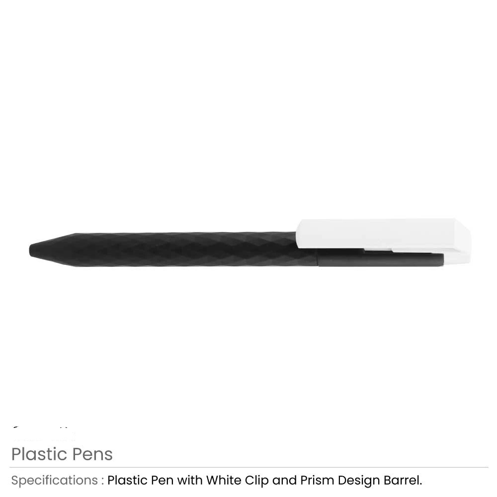 Prism Design Plastic Pens - Image 2