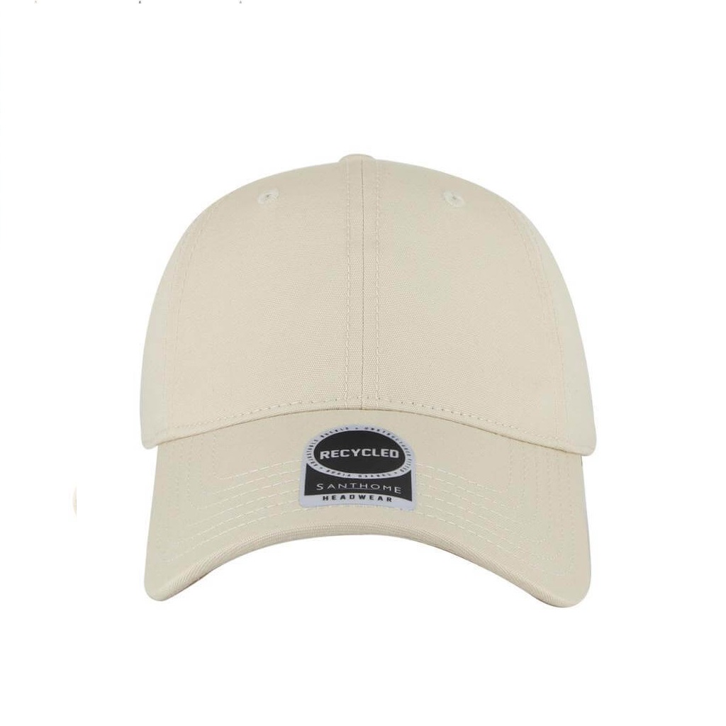 FLEX - Santhome Recycled 6 Panel Relaxed Fit Cap - Beige - Image 2