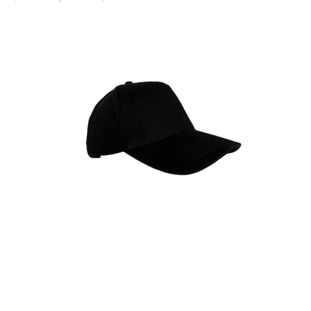 NARVA - 5 Panel Heavy Brushed Cotton Cap - Black - Image 2