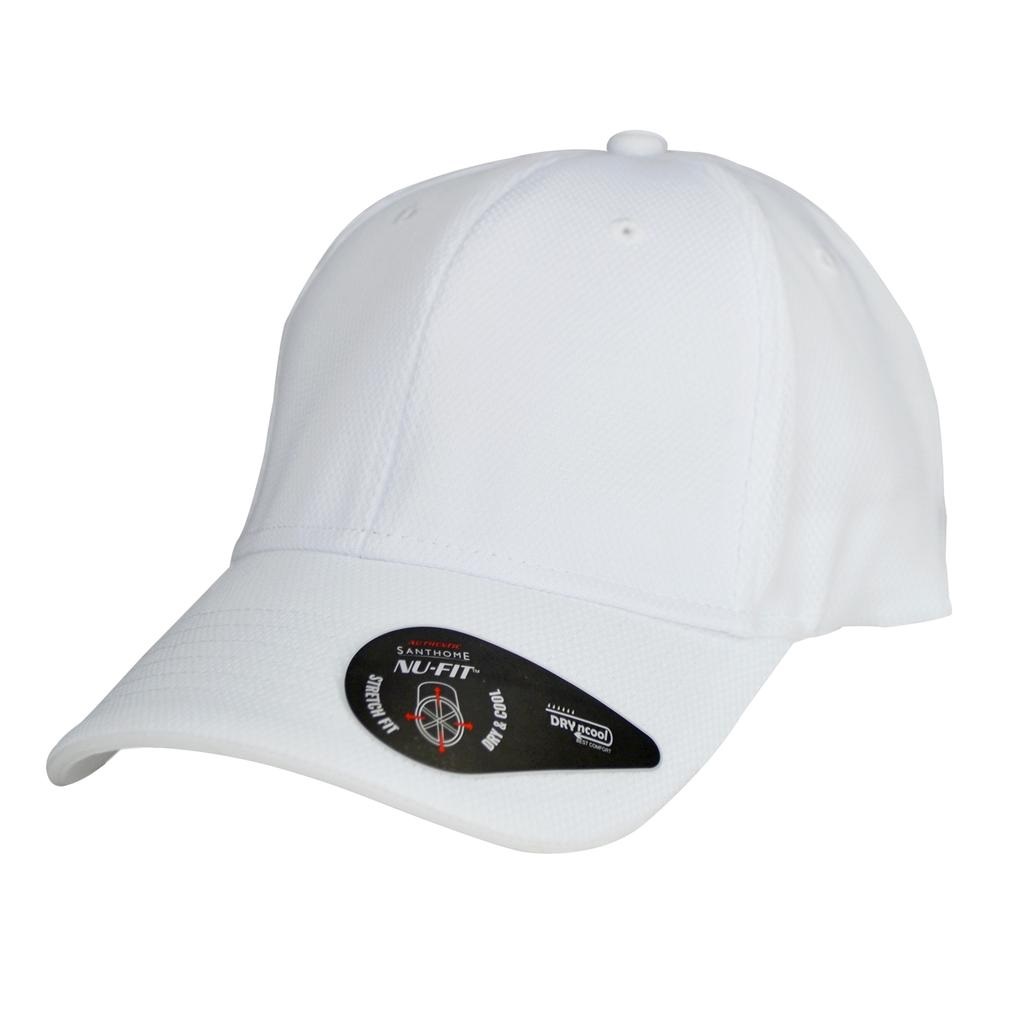 Santhome Nu-Fit Performance Stretch-Fitted Cap - White / White