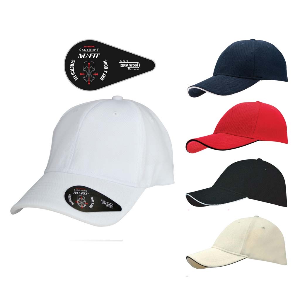 Santhome Nu-Fit Performance Stretch-Fitted Cap - White / White - Image 2