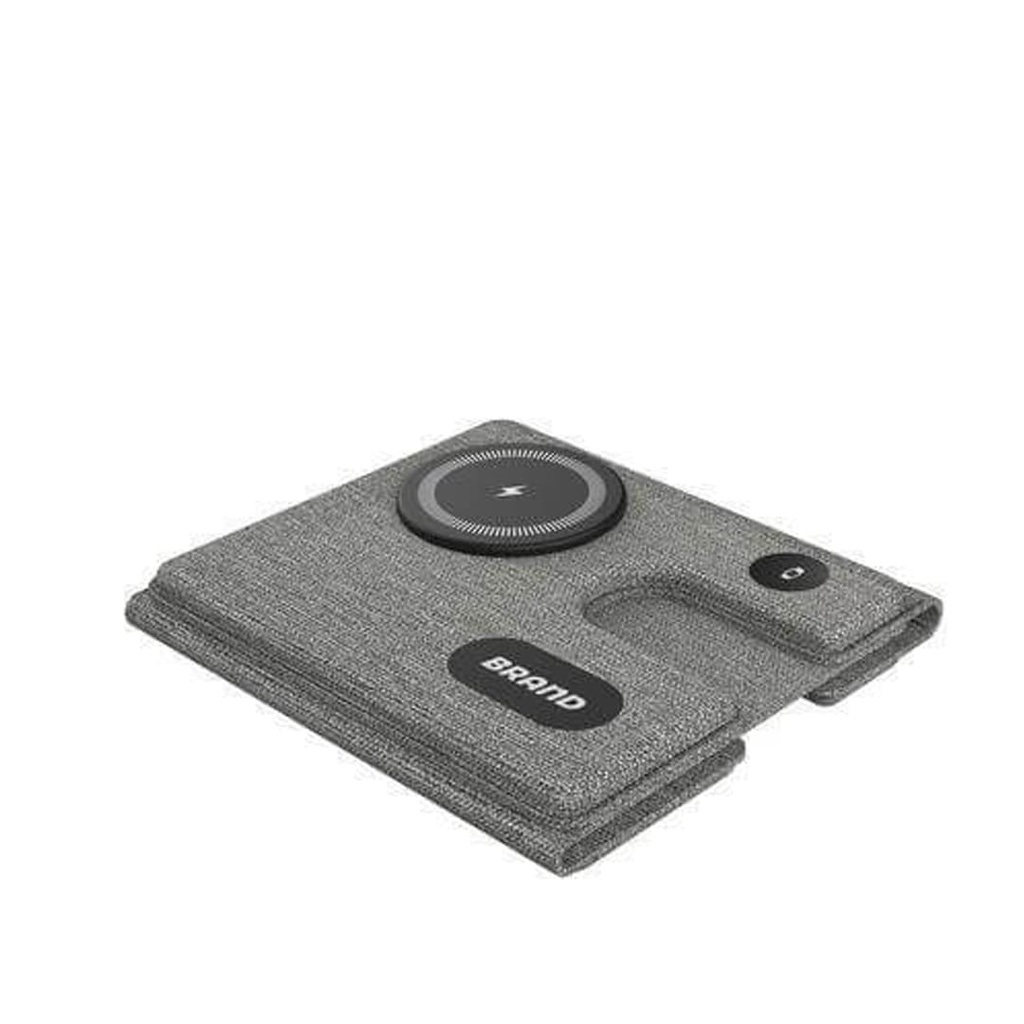 PLANA - CHANGE ZERO Recycled 3-in-1 Wireless Charger Station - Grey - Image 4