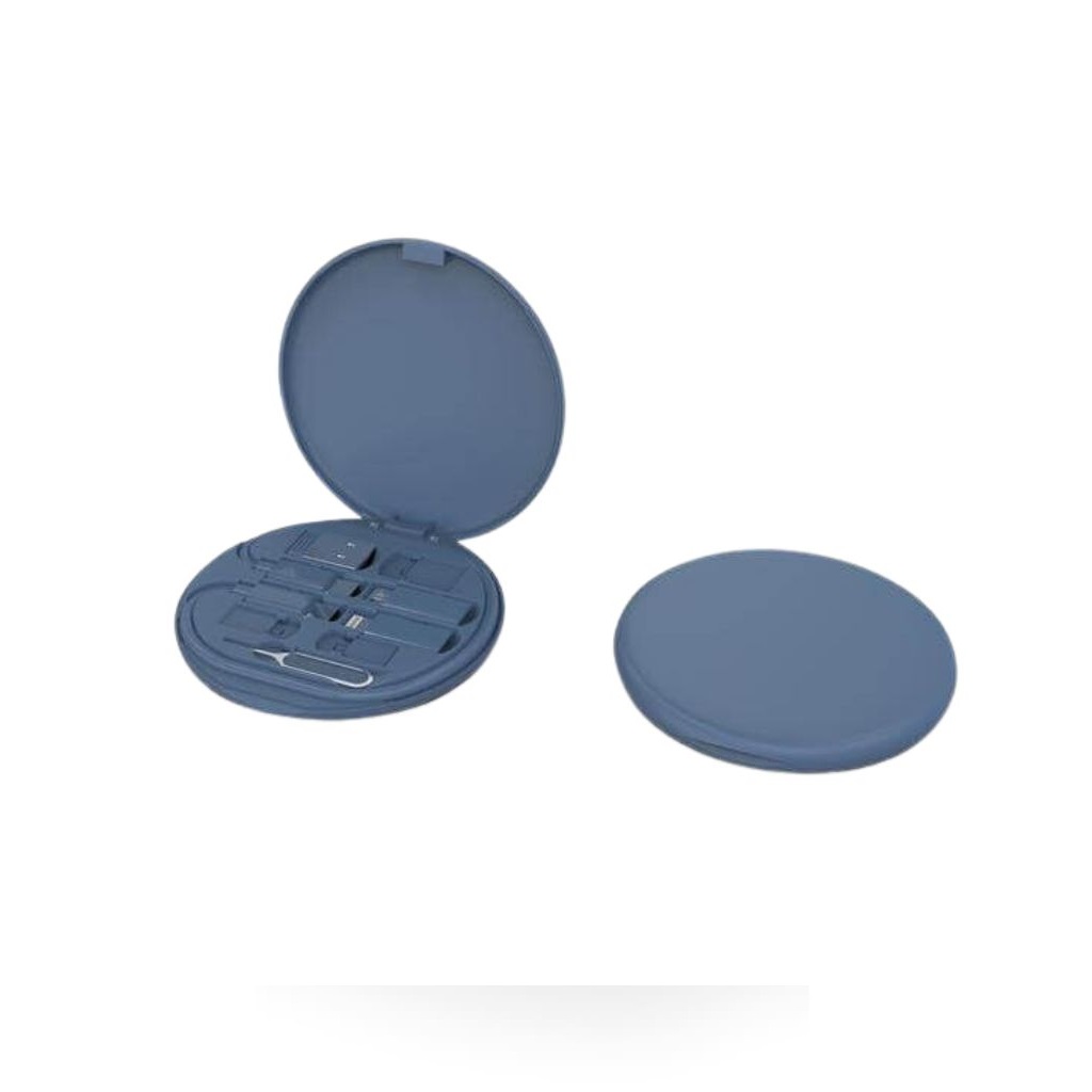 OSLO - @memorii Recycled 15W Wireless Charger Multi - Cable Set - Blue - Image 2
