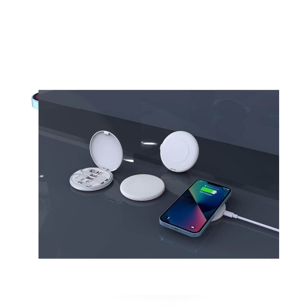 OSLO - @memorii Recycled 15W Wireless Charger Multi - Cable Set - Blue - Image 5