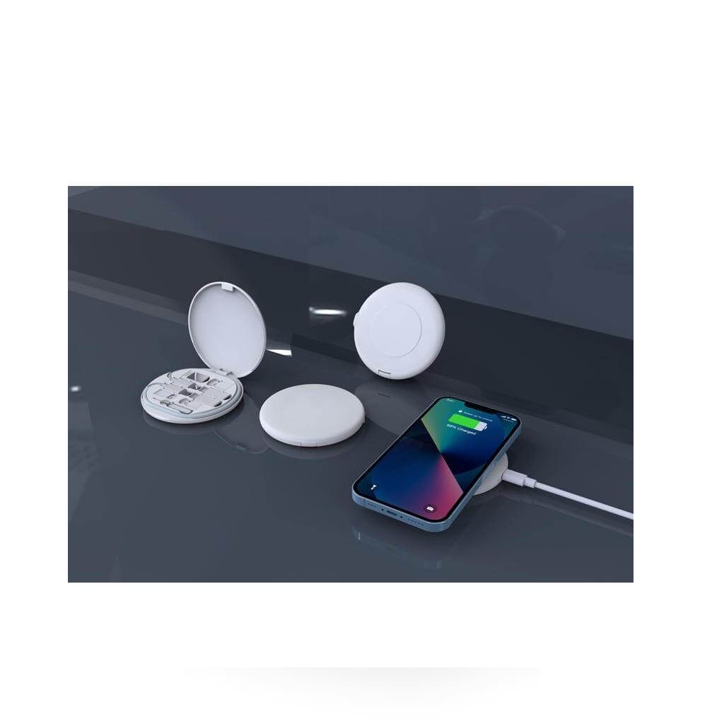 OSLO - @memorii Recycled 15W Wireless Charger Multi - Cable Set - White - Image 3
