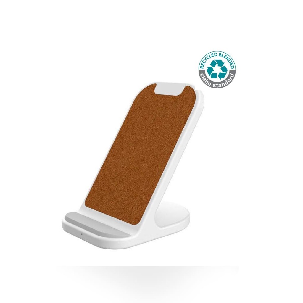 BASEL - @memorii Recycled 10W Wireless Charger Phone Stand - White