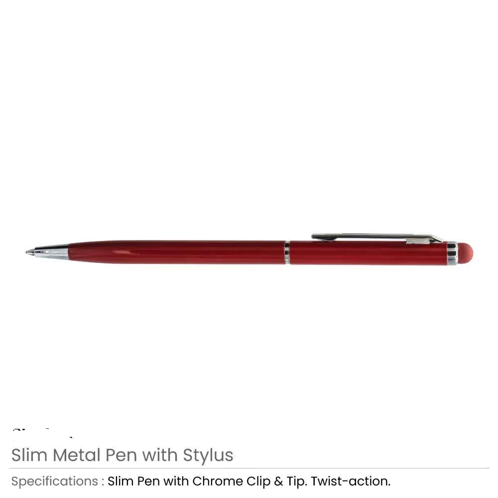 Slim Metal Pens with Stylus - Image 7